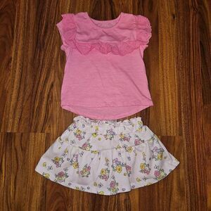 5 For $25 Members Mark Pink Floral Skort and Top Outfit Baby Size 18 Months